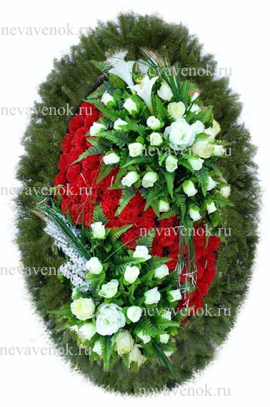 Ритуальный венок комбинированный из хвои